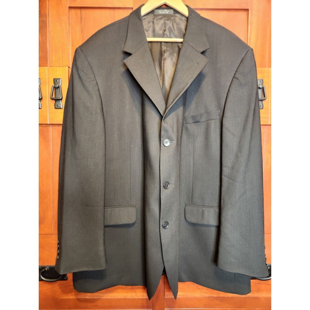 Gianfranco Ruffini Italy Black Suit Jacket/Blazer 3 Buttons Size 52R